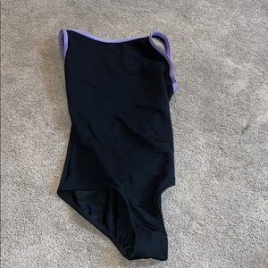 Mariia Boatneck leotard with purple outline